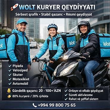 evde is imkanlari: Piyada kuryer tələb olunur, İstənilən yaş, Təcrübəsiz, Gündəlik ödəniş — 1