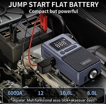 riken tekerleri: Məhsul: 6000A Jump Starter & Hava Kompressoru (Multifunksional — 2