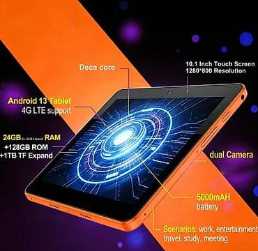planşet kabro: CRELANDER T70 Android Planşet - Ekran: 10.1 düym - Şəbəkə: 4G LTE SIM — 6
