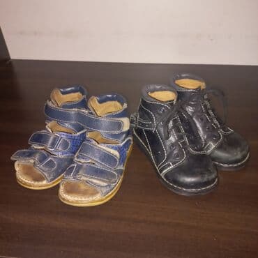 profilaktika üçün ortopedik uşaq ayaqqabıları: Uşaq ayaqqabıları dəsti - Model: 2 cüt 1) Mavi sandal tipli — 1