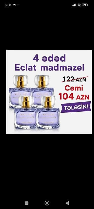 savis krem e: Eclat Mademoiselle qadın ətiri – 4 ədəd set - Brend: Oriflame Eclat — 1