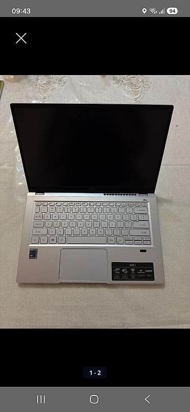 notebook core 2: Acer Swift 3 ultrabook Xüsusiyyətlər: - 14" Full HD (1920×1080) ekran — 1