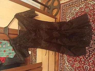 Şəxsi əşyalar: Zərif qara ziyafət/şam paltarı - Stil: qısa (dizə yaxın), A-kəsim — 1