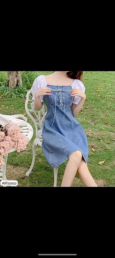 Личные вещи: Məhsul: Qadınlar üçün denim paltar - Model kodu: SF120121 (şəkillərdə — 4