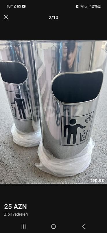 Paslanmayan poladdan kül qablı zibil qutuları - Material: cilalanmış
