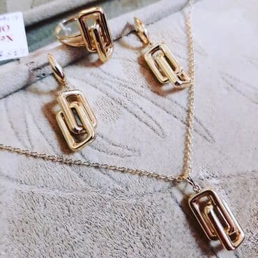 1 qram gümüşün qiyməti 2021: Dəstə daxildir: Üzük, Kulon, Boyunbağı, Sarı qızıl, 585 Əyar, 891 g — 5