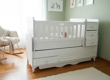 Oğlan və qız üçün, İşlənmiş, Dördbucaq, Beşik, Dəstsiz, Yellənmə mexanizmsiz