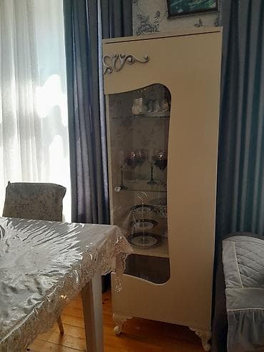 ucuz perde: Qonaq otağı mebel dəsti - Rəng: krem-bej, gümüşü dekorativ naxışlı — 5