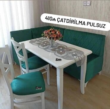 kirayə stol stul: Для кухни, Новый, Нераскладной, Прямоугольный стол, 4 стула — 17