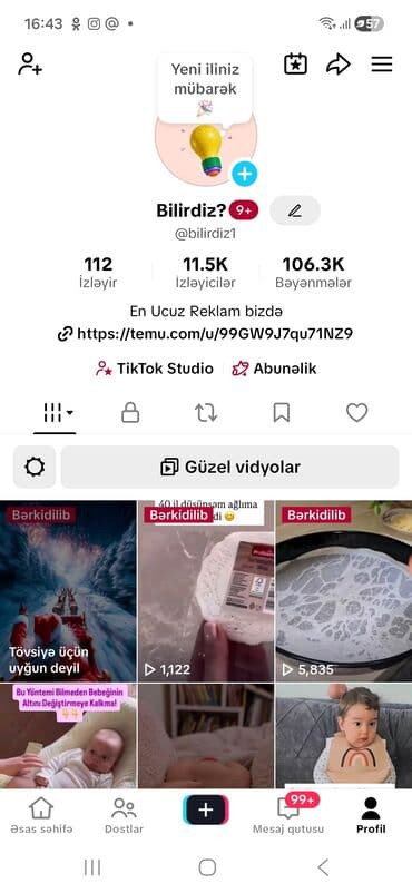 Peyk antenalarının quraşdırılması: Xidmət: TikTok hesabında reklam yerləşdirilməsi Hesab haqqında: - — 1