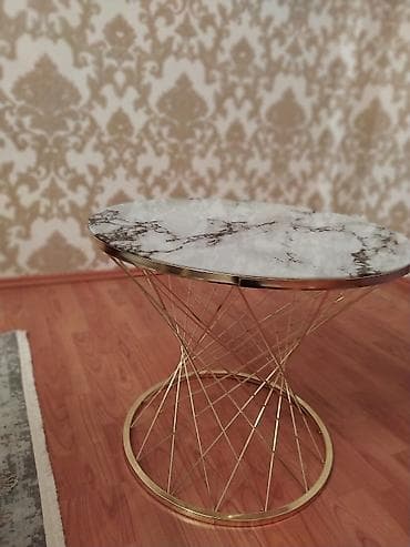 Дом и сад: Журнальный стол, Нераскладной, Мрамор, Овальный стол — 1