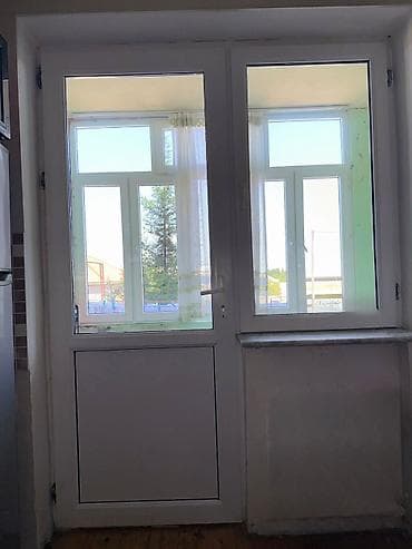 PVC balkon qapısı və pəncərə bloku - Material: ağ PVC profil - Qapı