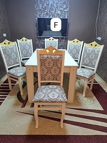2 neferlik taxt: ‼️ Masa Dəsti ‼️ Masa və 6 stul Qiymət 230 azn Ünvan yeni — 1