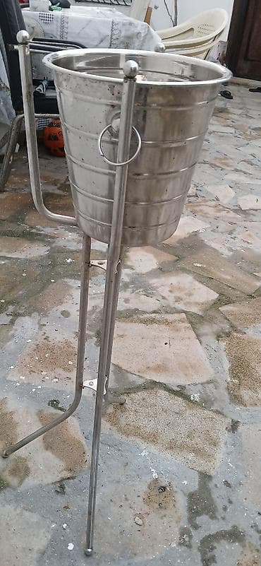 ickilər: Paslanmayan poladdan şampan/şərab üçün buz vedrəsi və ayaqlı stend - — 4