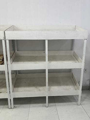 lepe: Meyvə Tərəvəz və Çərəz üçün Rəf. Metall rəf sistemi – 3 mərtəbəli, ağ — 1