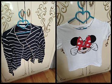 Uşaq geyim dəsti - 2 parçadan ibarət: zolaqlı kofta və Minnie Mouse