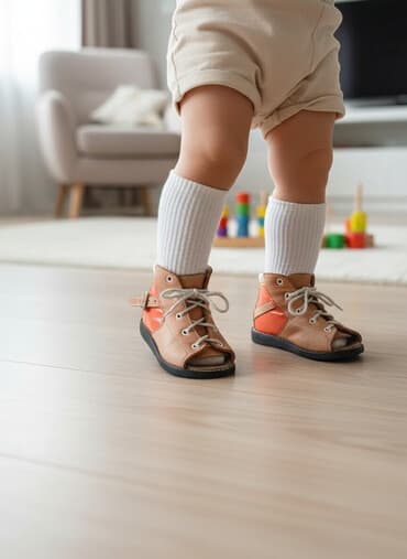 24 saat baytarliq: 3-4-5 yaşlı uşaq üçün ortopedik ayaqqabı. Evdə geyinilib.Original — 1