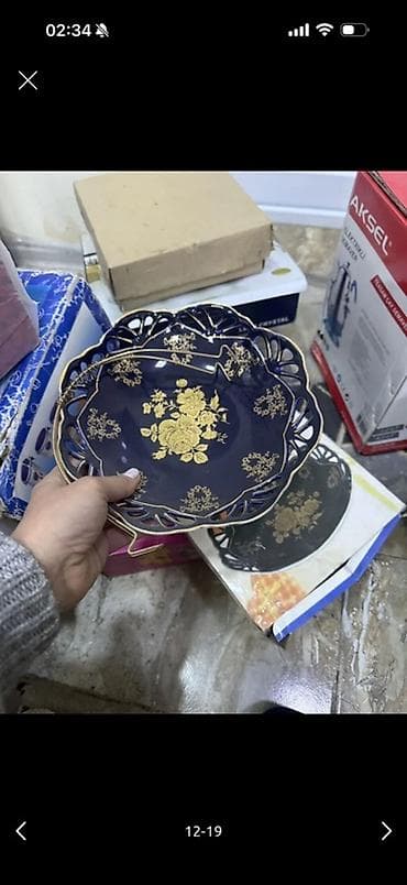 Alıram✨✨✨✨✨Qızılı naxışlı dekorativ boşqab - Material