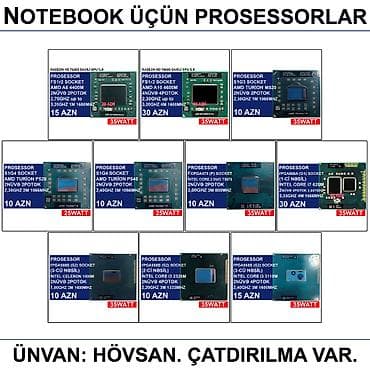 Notebook üçün Prosessorlar 📍Ünvan: Bakı şəh, Suraxanı ray, Hövsan qəs lalafo.az -da Notebook üçün Prosessorlar 📍Ünvan: Bakı şəh, Suraxanı ray, Hövsan qəs