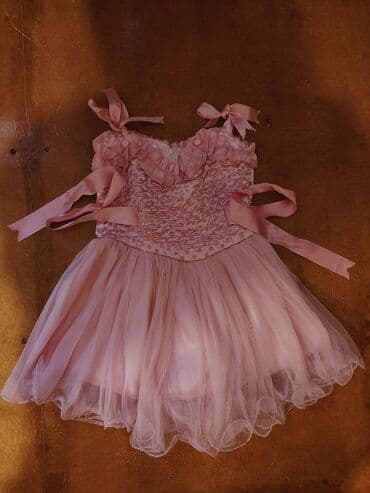 gəlincik şəkilləri: Uşaq üçün zərif balet/şənlik paltarı - Rəng: açıq çəhrayı - Üst — 1