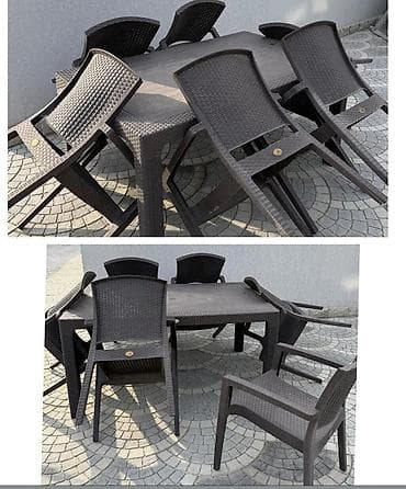 8 mart dekoru: Dördbucaq masa, Açılmayan, Stullar ilə, Plastik — 1