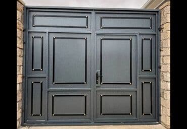 жер тошок: Железо Дворовые ворота, Распашные, 3 м, Механические, С дверью, цвет - Голубой, Нет кредита, Платная установка, Платная доставка — 9