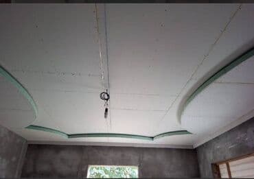 alcıpan tavan fiqurları: Hər növ Alcipan işləri görülür. Düz sadə tavan. Ara kəsmə divar — 19