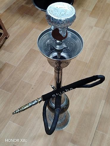 Metall nərgilə (shisha) komplekti - Klassik dizaynlı, naxışlı metal — 2