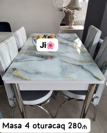 Mətbəx üçün, Yeni, Açılan, 4 stul