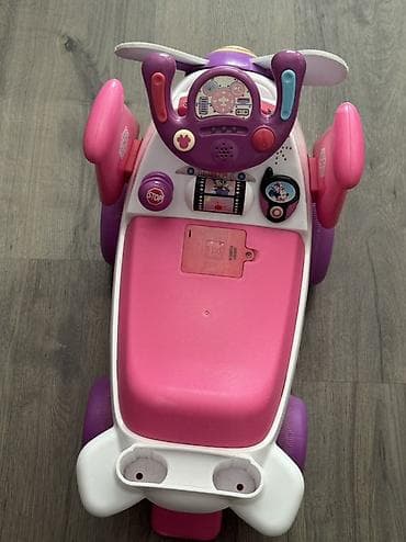 siniy traktor oyuncaq: Uşaq üçün Minnie Mouse temalı sürmə oyuncağı – təyyarə dizaynı - — 2