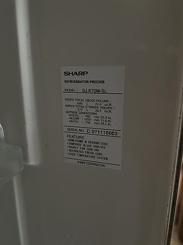 soyuducu sharp: Sharp soyuducu satılır. Böyük həcmli, motoru tam işləkdir. Yeganə — 3