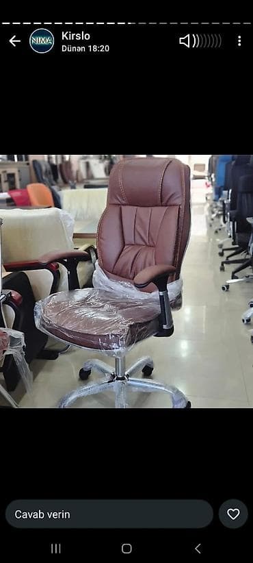 kreslo temiri: Yeni, Təkərli, Qolları tənzimlənir, Dəri — 10