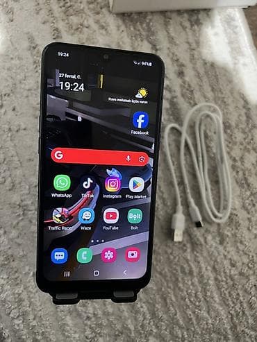 samsung telfonları: Samsung Galaxy A10s, 32 GB, rəng - Qara, Barmaq izi — 2