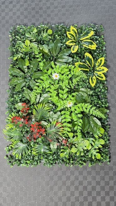 divar ucun paneller: Süni “yaşıl divar” panelləri – dekorativ bitki kompozisiyaları - — 1