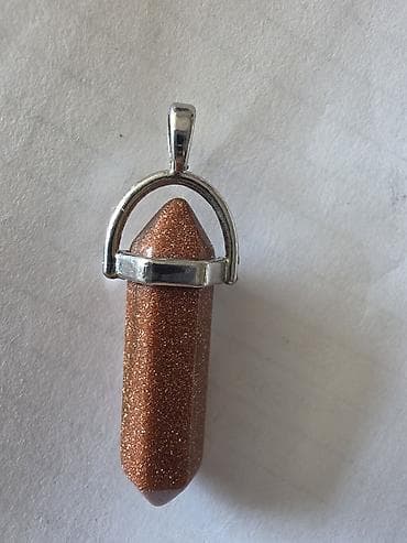 Kulonlar: Qızılqum daşı (Goldstone) asmalı kulon - Material: Parıltılı — 2