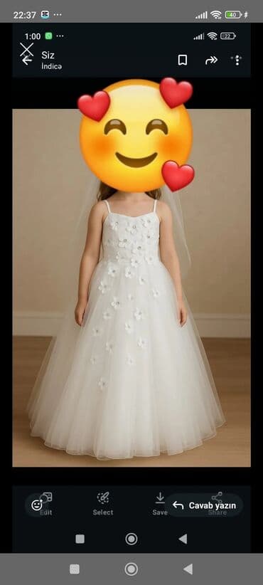 Üst geyimləri: Uşaq üçün zərif ağ ziyafət/şənlik paltarı - Model: A-kəsim, tam — 1