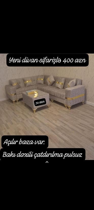 Künc divan, Qonaq otağı üçün, Bazalı, Açılan
