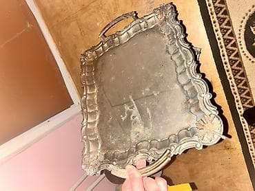 qab qaşıq: Padnos Metal servis qabları – 2 ədəd - Material: döymə metal/alaşım - — 2