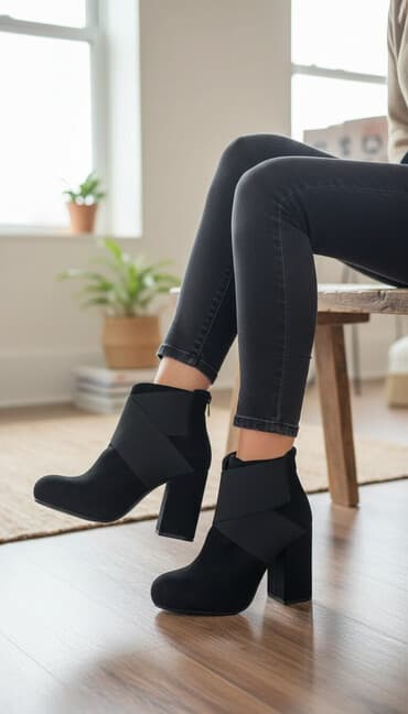 ağ rezin çəkmələr: Ölçü: 35, rəng - Qara, İşlənmiş — 1