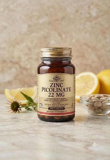 muhavize formasi: 🇺🇸 ABŞ istehsalı – Solgar Zinc Picolinate 22 mg 🛡️💊 Solgar 1947-ci — 1