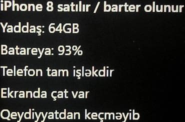 IPhone 8, 64 GB, Qırıq
