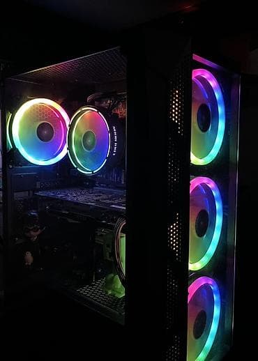 Комплектующие для ПК и ноутбуков: RGB işıqlanmaya malik oyun/ofis üçün masaüstü kompüter (şəffaf şüşəli — 1