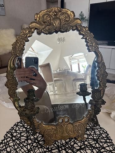 Güzgü Masaüstü, Oval, Toy üçün, Şamdanla lalafo.az -da Güzgü Masaüstü, Oval, Toy üçün, Şamdanla