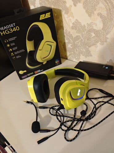 bluetooth klaviatura android: 2E HG340 oyun qulaqlığı - Rəng: parlaq sarı-qara - 50 mm sürücülər – — 1