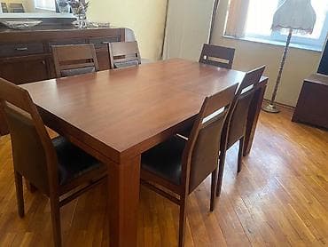 madeyra metbex stol stullari: Qonaq otağı üçün, Açılmayan, Dördbucaq masa, 6 stul — 2