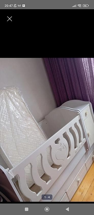 dosekler: Uşaq beşiyi – çevrilə bilən model - Rəng: ağ - Korpusu taxtadandır — 1