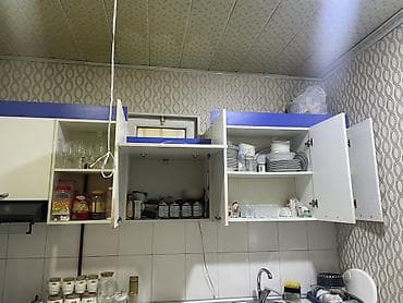 erato kombi: Mətbəx mebeli dəsti - Rəng: ağ və mavi kombinasiya, gümüşü tutacaqlar — 3