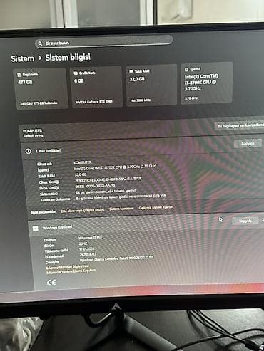 islenmis notbuk: Salam. 165 HZ 24 inch curved monitor - İntel core i7 - 8700 K. 3.70GHz — 5