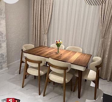 is masası: Qonaq otağı üçün, Yeni, Açılan, Oval masa, 8 stul — 2