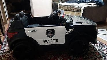 uşaq krosovkaları: Uşaq elektrik maşını – Polis dizaynı - Rəng: qara-ağ, “POLICE” temalı — 3
